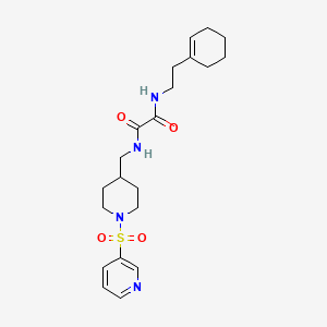 molecular formula C21H30N4O4S B2438547 N'-[2-(CYCLOHEX-1-EN-1-YL)ETHYL]-N-{[1-(PYRIDINE-3-SULFONYL)PIPERIDIN-4-YL]METHYL}ETHANEDIAMIDE CAS No. 1428379-48-9