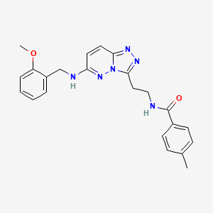 molecular formula C23H24N6O2 B2438565 N-[2-(6-{[(2-methoxyphenyl)methyl]amino}-[1,2,4]triazolo[4,3-b]pyridazin-3-yl)ethyl]-4-methylbenzamide CAS No. 873002-37-0