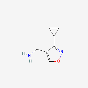 molecular formula C7H10N2O B2438571 (3-Cyclopropyl-1,2-oxazol-4-YL)methanamine CAS No. 1369345-61-8