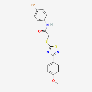 molecular formula C17H14BrN3O2S2 B2438578 N-(4-bromophenyl)-2-((3-(4-methoxyphenyl)-1,2,4-thiadiazol-5-yl)thio)acetamide CAS No. 864922-29-2