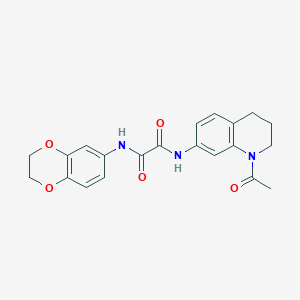 molecular formula C21H21N3O5 B2438581 N-(1-acetyl-1,2,3,4-tetrahydroquinolin-7-yl)-N'-(2,3-dihydro-1,4-benzodioxin-6-yl)ethanediamide CAS No. 898466-28-9