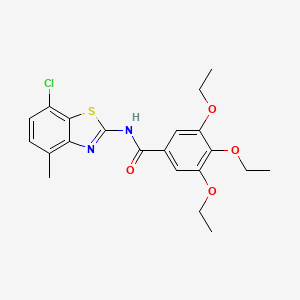 molecular formula C21H23ClN2O4S B2438594 N-(7-chloro-4-methyl-1,3-benzothiazol-2-yl)-3,4,5-triethoxybenzamide CAS No. 906784-40-5