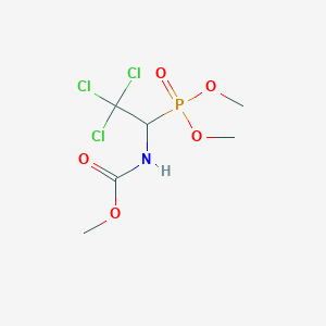 molecular formula C6H11Cl3NO5P B2438615 Methyl (2,2,2-trichloro-1-(dimethoxyphosphoryl)ethyl)carbamate CAS No. 201160-63-6
