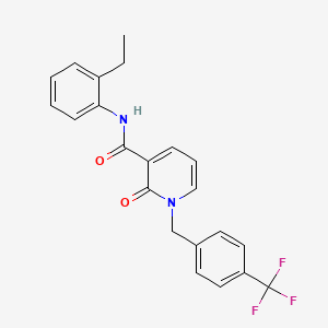 molecular formula C22H19F3N2O2 B2438623 N-(2-ethylphenyl)-2-oxo-1-{[4-(trifluoromethyl)phenyl]methyl}-1,2-dihydropyridine-3-carboxamide CAS No. 923174-97-4