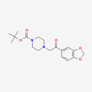 molecular formula C18H24N2O5 B2438651 Tert-butyl 4-[2-(1,3-benzodioxol-5-yl)-2-oxoethyl]piperazine-1-carboxylate CAS No. 1338676-41-7