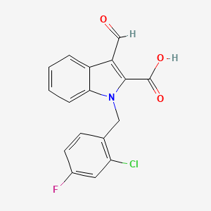 molecular formula C17H11ClFNO3 B2438675 1-(2-chloro-4-fluorobenzyl)-3-formyl-1H-indole-2-carboxylic acid CAS No. 903160-22-5
