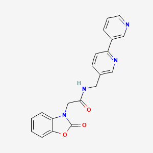 molecular formula C20H16N4O3 B2438682 N-([2,3'-bipyridin]-5-ylmethyl)-2-(2-oxobenzo[d]oxazol-3(2H)-yl)acetamide CAS No. 2034435-79-3