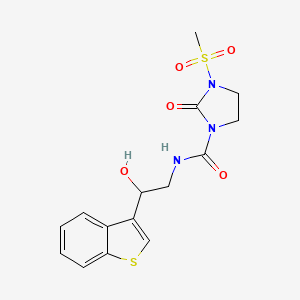 molecular formula C15H17N3O5S2 B2438697 N-(2-(benzo[b]thiophen-3-yl)-2-hydroxyethyl)-3-(methylsulfonyl)-2-oxoimidazolidine-1-carboxamide CAS No. 2034406-78-3