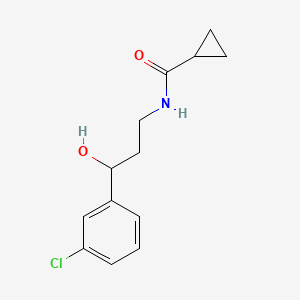 molecular formula C13H16ClNO2 B2438716 N-[3-(3-chlorophenyl)-3-hydroxypropyl]cyclopropanecarboxamide CAS No. 2034515-76-7