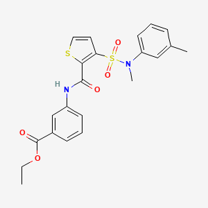 molecular formula C22H22N2O5S2 B2438722 Ethyl 3-{3-[methyl(3-methylphenyl)sulfamoyl]thiophene-2-amido}benzoate CAS No. 1207015-08-4