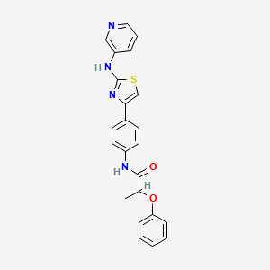 molecular formula C23H20N4O2S B2438741 2-phenoxy-N-(4-(2-(pyridin-3-ylamino)thiazol-4-yl)phenyl)propanamide CAS No. 1797727-62-8