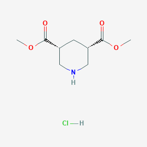 molecular formula C9H16ClNO4 B2438746 Dimethyl (3R,5S)-piperidine-3,5-dicarboxylate;hydrochloride CAS No. 1099378-04-7