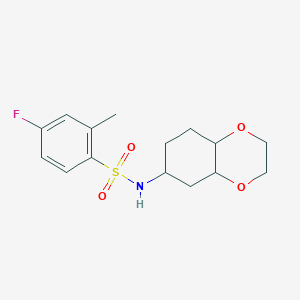 molecular formula C15H20FNO4S B2438761 4-fluoro-2-methyl-N-(octahydrobenzo[b][1,4]dioxin-6-yl)benzenesulfonamide CAS No. 1902909-08-3