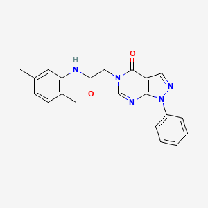 molecular formula C21H19N5O2 B2438763 N-(2,5-dimethylphenyl)-2-{4-oxo-1-phenyl-1H,4H,5H-pyrazolo[3,4-d]pyrimidin-5-yl}acetamide CAS No. 852440-04-1