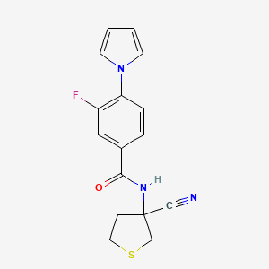 molecular formula C16H14FN3OS B2438772 N-(3-cyanothiolan-3-yl)-3-fluoro-4-(1H-pyrrol-1-yl)benzamide CAS No. 1333522-51-2