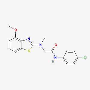 molecular formula C17H16ClN3O2S B2438842 N-(4-chlorophenyl)-2-((4-methoxybenzo[d]thiazol-2-yl)(methyl)amino)acetamide CAS No. 1396786-63-2