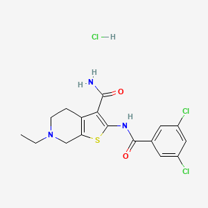 2-(3,5-Dichlorobenzamido)-6-ethyl-4,5,6,7-tetrahydrothieno[2,3-c]pyridine-3-carboxamide hydrochloride
