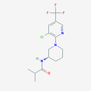 molecular formula C15H19ClF3N3O B2438862 N-[(3S)-1-[3-chloro-5-(trifluoromethyl)pyridin-2-yl]piperidin-3-yl]-2-methylpropanamide CAS No. 2085690-57-7