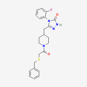3-((1-(2-(benzylthio)acetyl)piperidin-4-yl)methyl)-4-(2-fluorophenyl)-1H-1,2,4-triazol-5(4H)-one