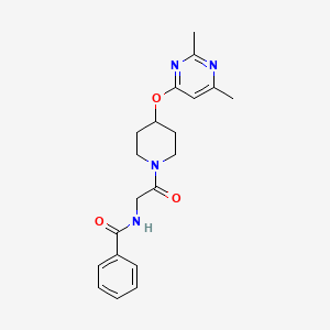 N-(2-(4-((2,6-dimethylpyrimidin-4-yl)oxy)piperidin-1-yl)-2-oxoethyl)benzamide