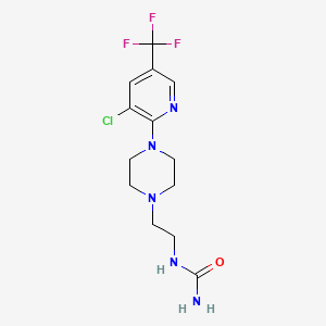 molecular formula C13H17ClF3N5O B2438874 N-(2-{4-[3-chloro-5-(trifluoromethyl)-2-pyridinyl]piperazino}ethyl)urea CAS No. 338792-95-3