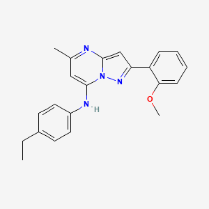 molecular formula C22H22N4O B2438876 N-(4-ethylphenyl)-2-(2-methoxyphenyl)-5-methylpyrazolo[1,5-a]pyrimidin-7-amine CAS No. 932988-62-0