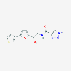molecular formula C14H14N4O3S B2438880 N-(2-hydroxy-2-(5-(thiophen-3-yl)furan-2-yl)ethyl)-1-methyl-1H-1,2,3-triazole-4-carboxamide CAS No. 2034490-61-2