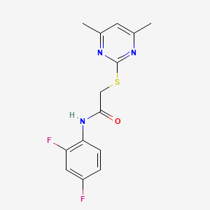 molecular formula C14H13F2N3OS B2438896 N-(2,4-difluorophenyl)-2-[(4,6-dimethylpyrimidin-2-yl)sulfanyl]acetamide CAS No. 329079-56-3