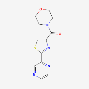 molecular formula C12H12N4O2S B2438902 Morpholino(2-(pyrazin-2-yl)thiazol-4-yl)methanone CAS No. 1219903-43-1
