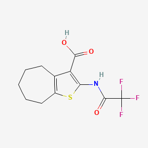 B2438915 2-[(trifluoroacetyl)amino]-5,6,7,8-tetrahydro-4H-cyclohepta[b]thiophene-3-carboxylic acid CAS No. 885115-90-2