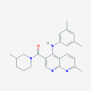 molecular formula C24H28N4O B2438919 N-(3,5-dimethylphenyl)-7-methyl-3-(3-methylpiperidine-1-carbonyl)-1,8-naphthyridin-4-amine CAS No. 1251628-73-5