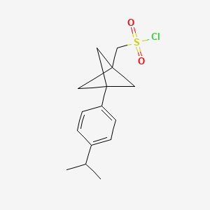 [3-(4-Propan-2-ylphenyl)-1-bicyclo[1.1.1]pentanyl]methanesulfonyl chloride
