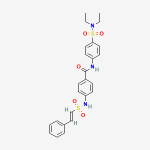 N-[4-(diethylsulfamoyl)phenyl]-4-[[(E)-2-phenylethenyl]sulfonylamino]benzamide