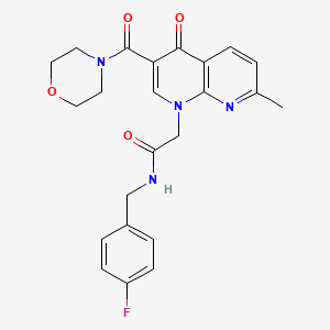 N-(4-fluorobenzyl)-2-(7-methyl-3-(morpholine-4-carbonyl)-4-oxo-1,8-naphthyridin-1(4H)-yl)acetamide