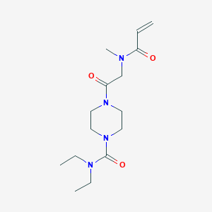 molecular formula C15H26N4O3 B2438930 N,N-Diethyl-4-[2-[methyl(prop-2-enoyl)amino]acetyl]piperazine-1-carboxamide CAS No. 2202157-45-5