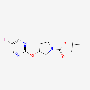 molecular formula C13H18FN3O3 B2438932 tert-Butyl 3-((5-fluoropyrimidin-2-yl)oxy)pyrrolidine-1-carboxylate CAS No. 1420889-02-6