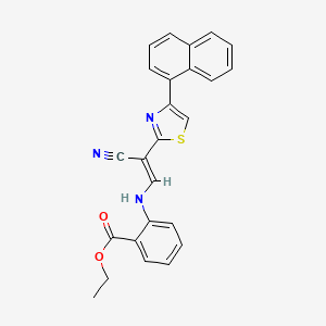 (E)-ethyl 2-((2-cyano-2-(4-(naphthalen-1-yl)thiazol-2-yl)vinyl)amino)benzoate