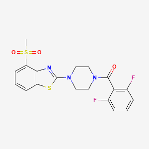 molecular formula C19H17F2N3O3S2 B2438948 (2,6-Difluorophenyl)(4-(4-(methylsulfonyl)benzo[d]thiazol-2-yl)piperazin-1-yl)methanone CAS No. 941892-81-5