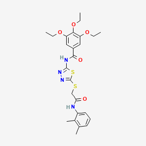 molecular formula C25H30N4O5S2 B2438961 N-(5-((2-((2,3-dimethylphenyl)amino)-2-oxoethyl)thio)-1,3,4-thiadiazol-2-yl)-3,4,5-triethoxybenzamide CAS No. 392294-64-3