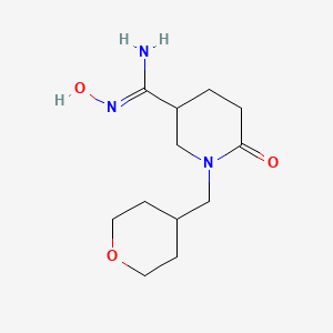 molecular formula C12H21N3O3 B2439002 N'-hydroxy-1-[(oxan-4-yl)methyl]-6-oxopiperidine-3-carboximidamide CAS No. 2241145-54-8
