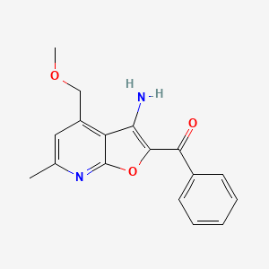 molecular formula C17H16N2O3 B2439008 [3-Amino-4-(methoxymethyl)-6-methylfuro[2,3-b]pyridin-2-yl](phenyl)methanone CAS No. 330558-93-5
