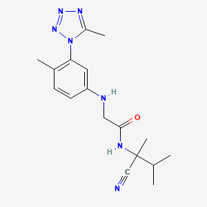 molecular formula C17H23N7O B2439034 N-(1-cyano-1,2-dimethylpropyl)-2-{[4-methyl-3-(5-methyl-1H-1,2,3,4-tetrazol-1-yl)phenyl]amino}acetamide CAS No. 1280837-80-0