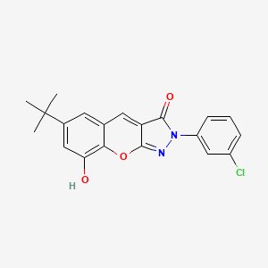 molecular formula C20H17ClN2O3 B2439050 6-tert-butyl-2-(3-chlorophenyl)-8-hydroxy-2H,3H-chromeno[2,3-c]pyrazol-3-one CAS No. 954108-06-6
