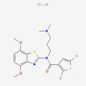 2,5-dichloro-N-(4,7-dimethoxybenzo[d]thiazol-2-yl)-N-(3-(dimethylamino)propyl)thiophene-3-carboxamide hydrochloride