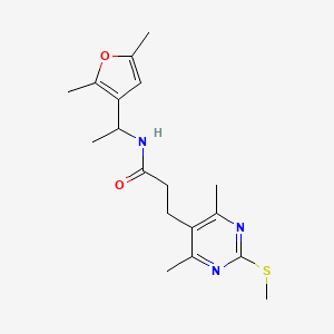 3-[4,6-dimethyl-2-(methylsulfanyl)pyrimidin-5-yl]-N-[1-(2,5-dimethylfuran-3-yl)ethyl]propanamide