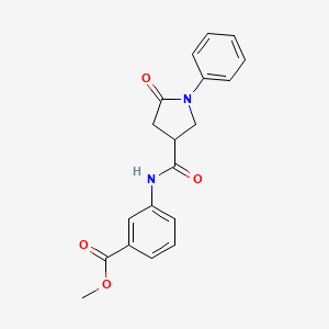 molecular formula C19H18N2O4 B2439071 Methyl 3-(5-oxo-1-phenylpyrrolidine-3-carboxamido)benzoate CAS No. 950227-65-3