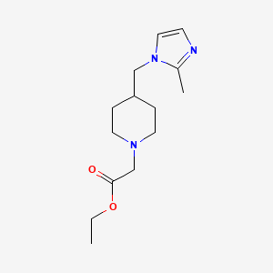 ethyl 2-(4-((2-methyl-1H-imidazol-1-yl)methyl)piperidin-1-yl)acetate