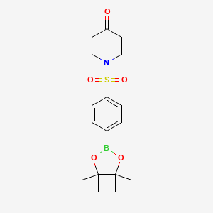 molecular formula C17H24BNO5S B2439075 1-{[4-(Tetramethyl-1,3,2-dioxaborolan-2-yl)benzene]sulfonyl}piperidin-4-one CAS No. 2377606-35-2