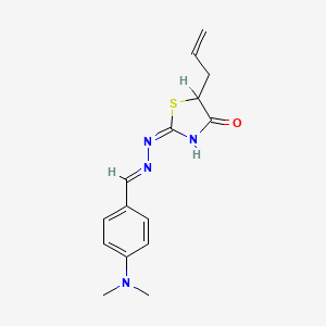 molecular formula C15H18N4OS B2439076 (E)-5-allyl-2-((E)-(4-(dimethylamino)benzylidene)hydrazono)thiazolidin-4-one CAS No. 327062-25-9