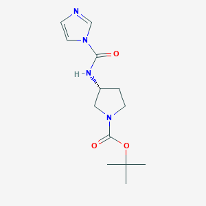 molecular formula C13H20N4O3 B2439081 tert-butyl (3R)-3-[(1H-imidazole-1-carbonyl)amino]pyrrolidine-1-carboxylate CAS No. 1186203-58-6